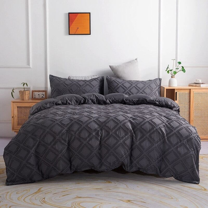 Housse de Couette Gris Foncé