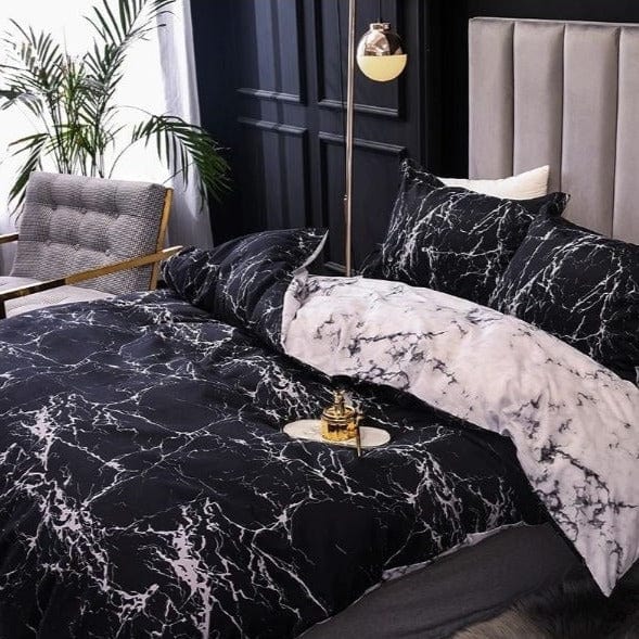 Housse de Couette Marbre Noir