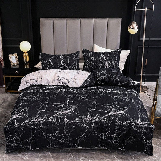 Housse de Couette Marbre Noir