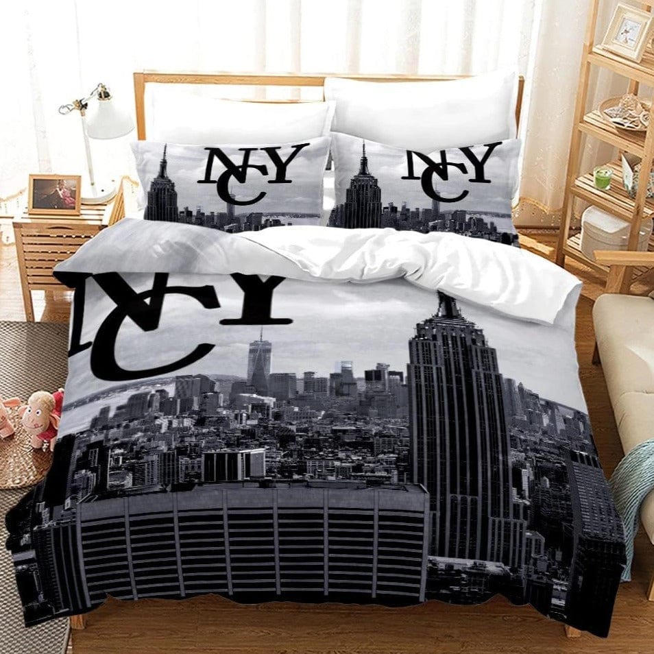 Housse de Couette New York Noir et Blanc