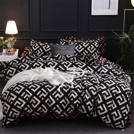 Housse de Couette Noir et Blanc 200x200