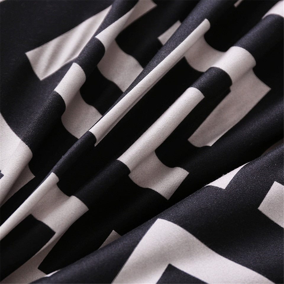 Housse de Couette Noir et Blanc 200x200