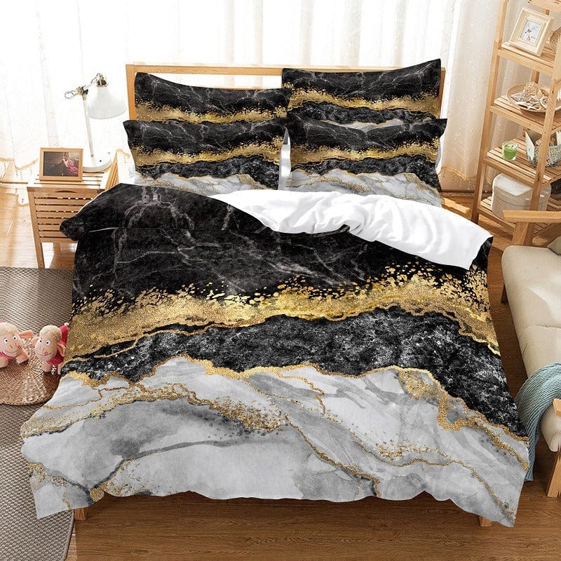 Housse de Couette Noir et Doré
