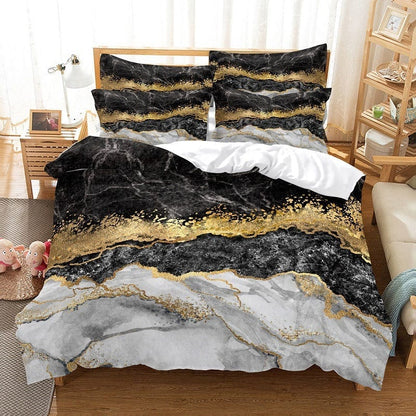 Housse de Couette Noir et Doré