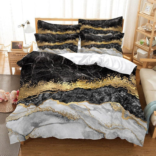 Housse de Couette Noir et Doré