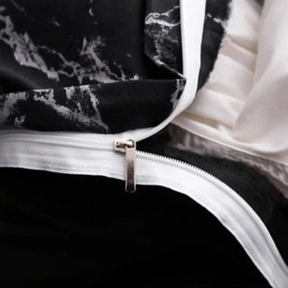 Housse de Couette Noir et Gris