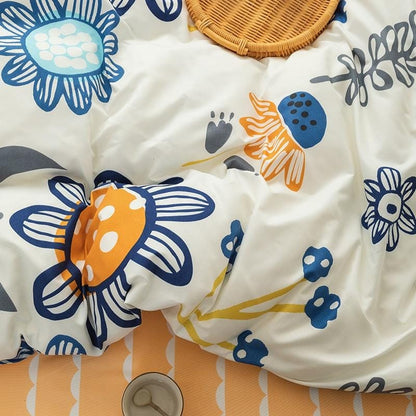 Housse de Couette Petites Fleurs Bleues