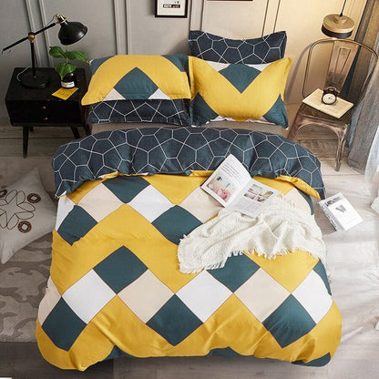 Housse de Couette Scandinave Bleu et Jaune
