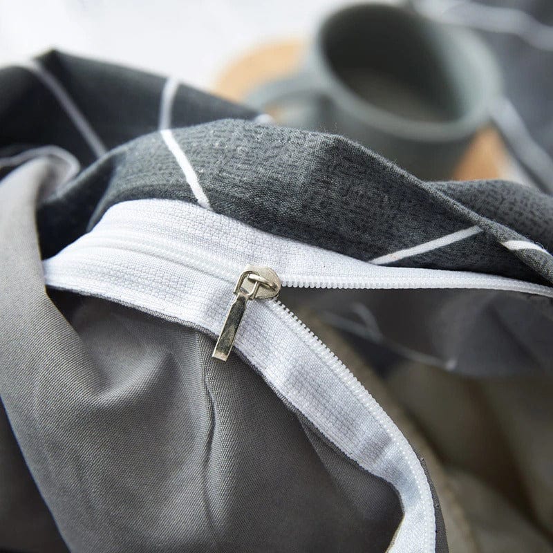 Housse de Couette Triangle Gris