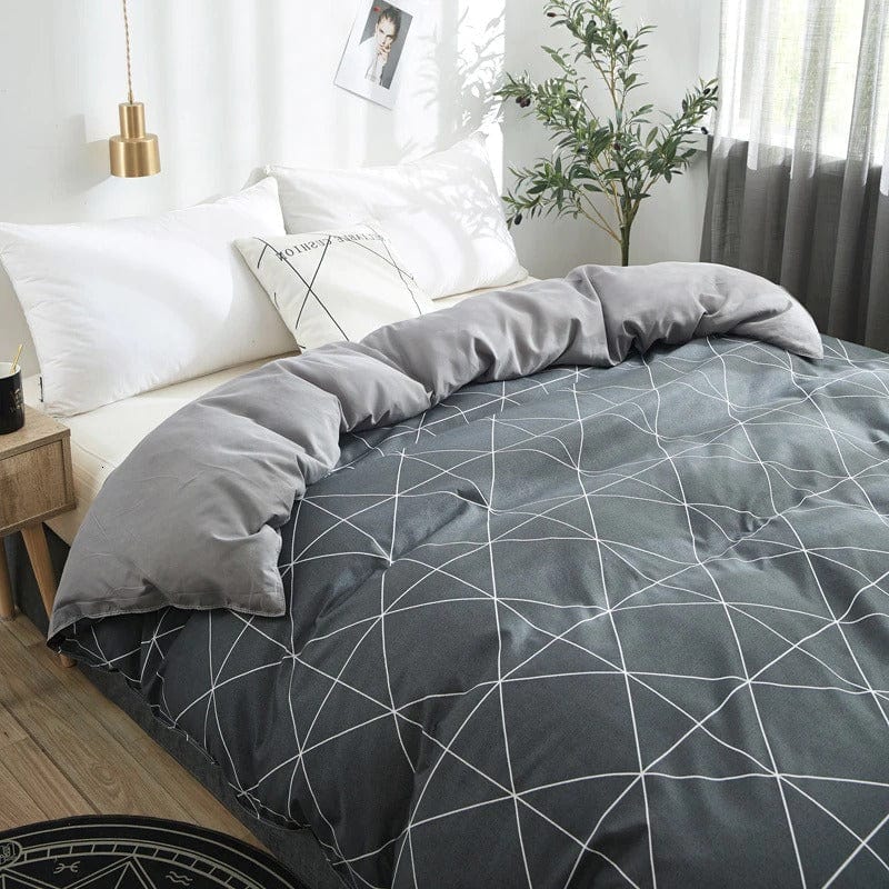 Housse de Couette Triangle Gris