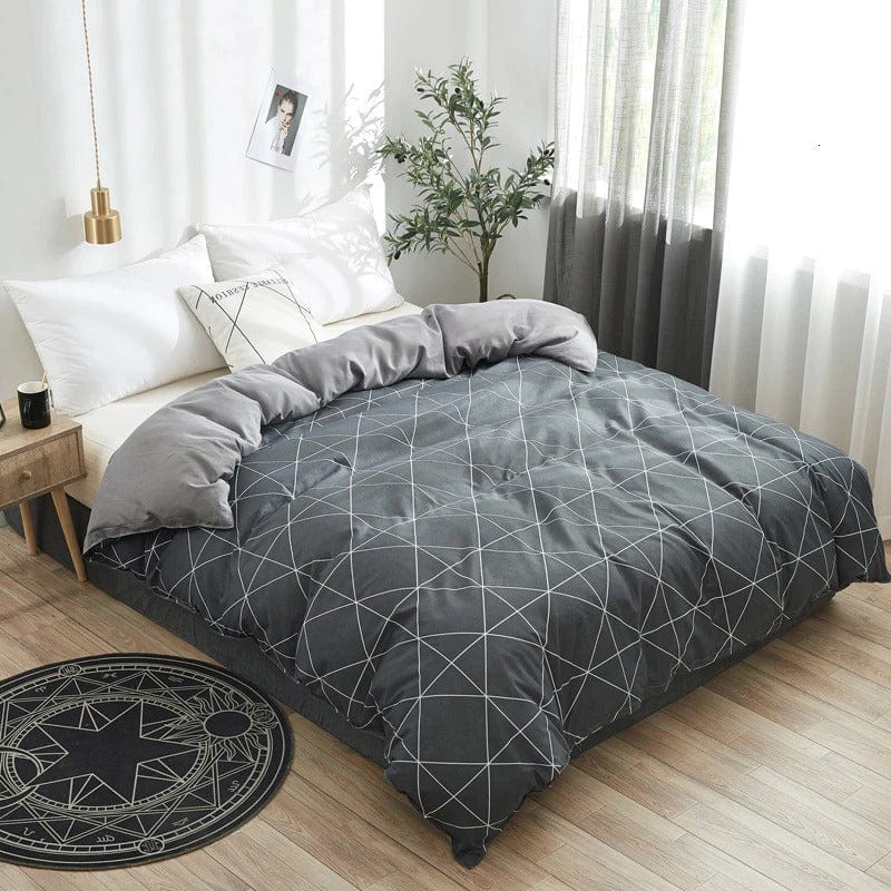 Housse de Couette Triangle Gris