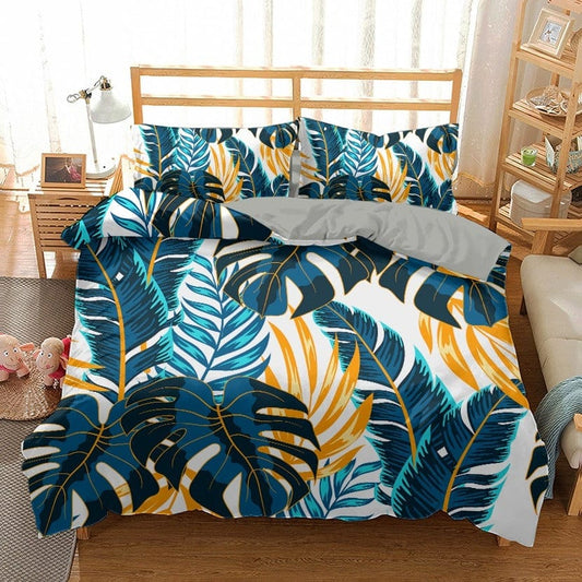 Housse de Couette Tropical Bleu
