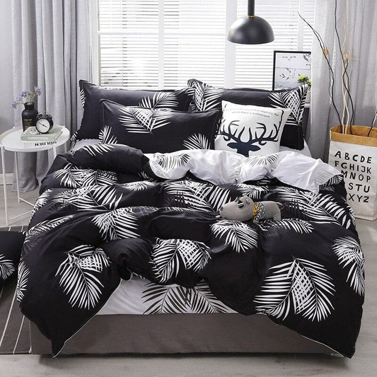 Housse de Couette Tropical Noir et Blanc