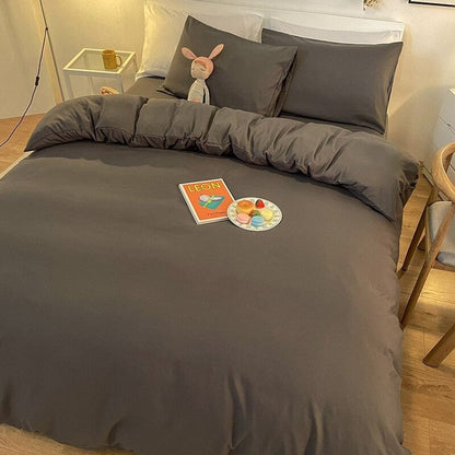 Housse de Couette Unie Grise