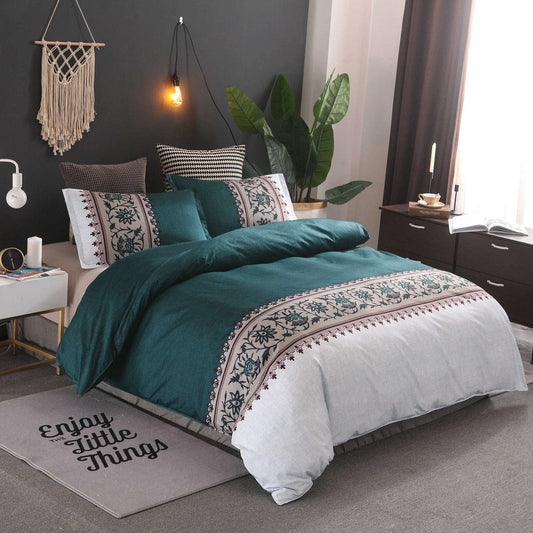 Housse de Couette Verte et Blanche