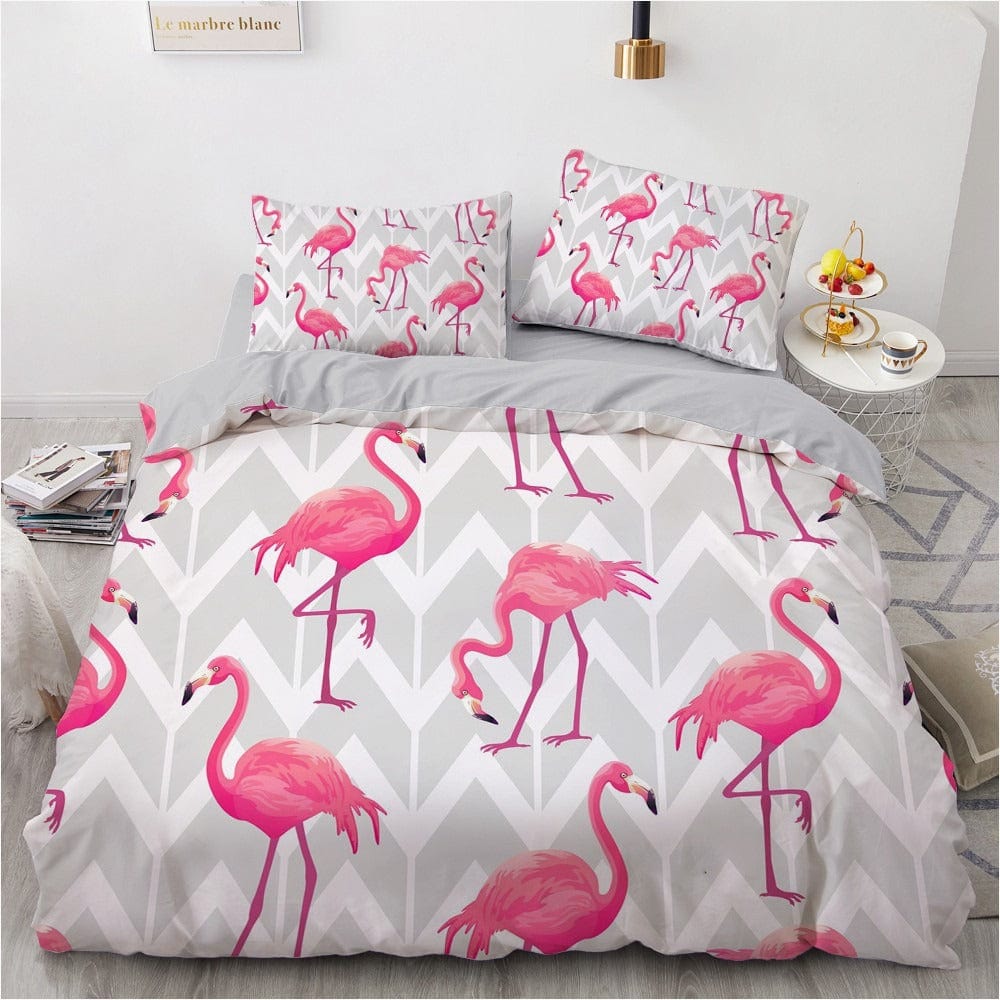 Parure Housse de Couette Flamant Rose