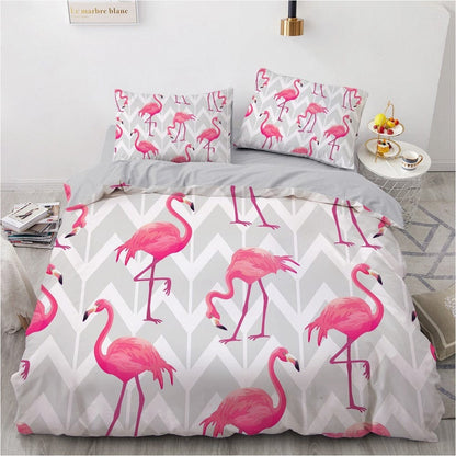 Parure Housse de Couette Flamant Rose